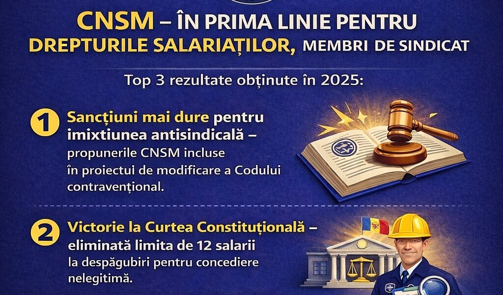 CNSM – în prima linie pentru apărarea drepturilor membrilor de sindicat