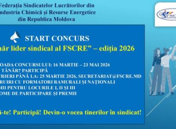 FSCRE lansează concursul pentru tinerii membri de sindicat „Tânăr lider sindical al FSCRE”– ediția 2026