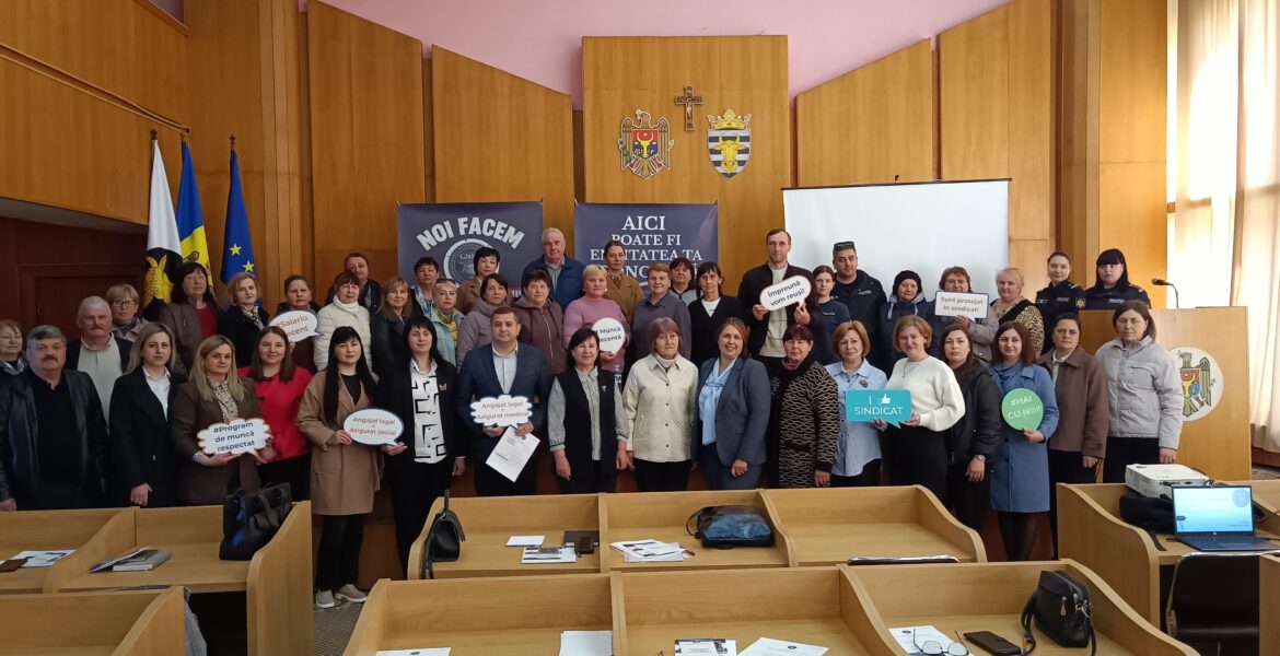 Campania „Împreună – scut și voce!” continuă la Glodeni: sindicaliștii au discutat despre recrutarea sindicală și utilizarea inteligenței artificiale în activitatea sindicală