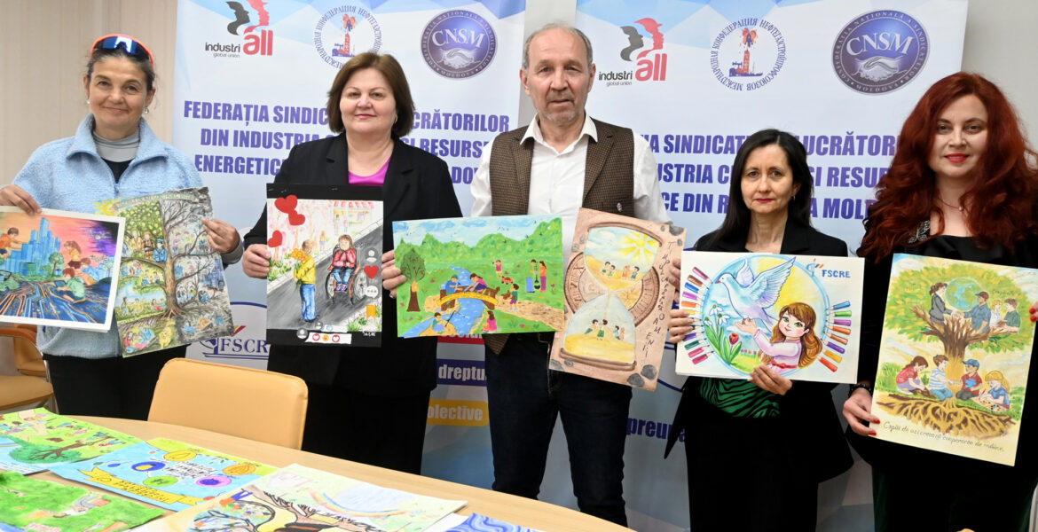 Copiii membrilor de sindicat din cadrul FSCRE au promovat prin artă valorile cooperării și solidarității